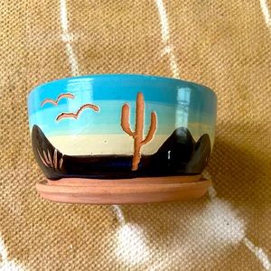 Cactus Desert Stoneware Bowl/Planter